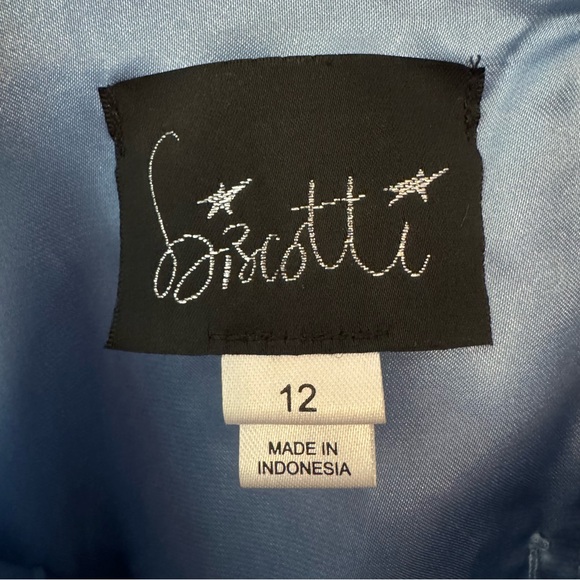 BISCOTTI Blue Sequin Tiered Special Occasion Dress Fancy Party Size 12 - Picture 2 of 16